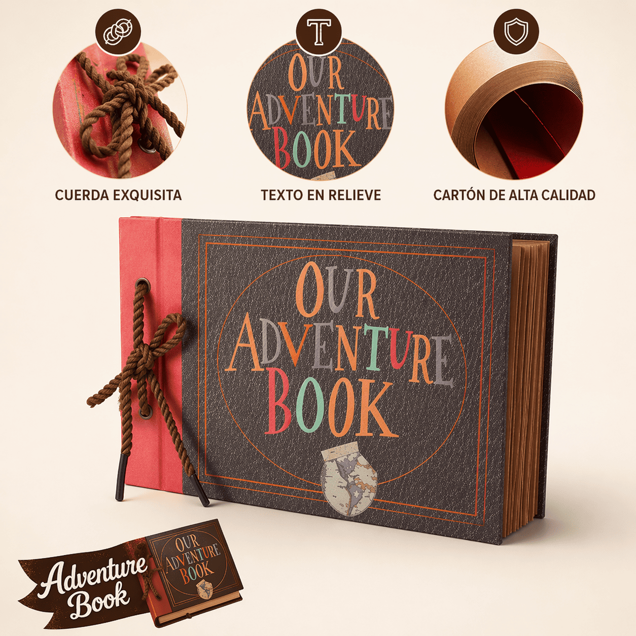 Adventure Book with 40 pages. Kraft Paper