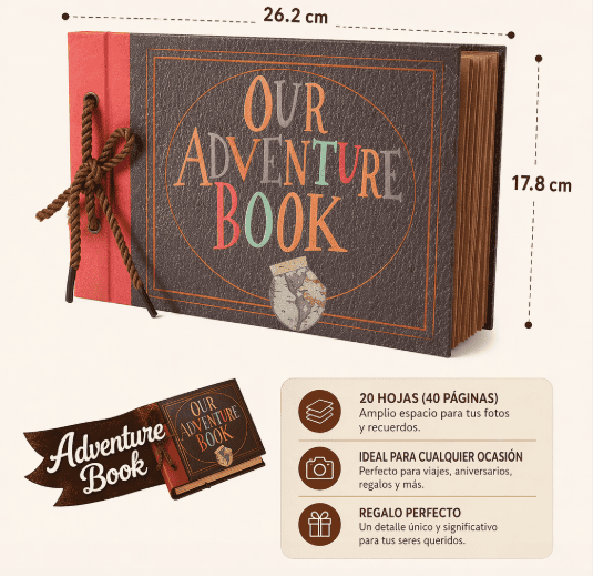 Adventure Book with 40 pages. Kraft Paper